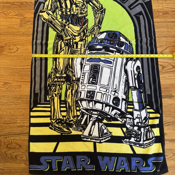 Vintage Star Wars Beach Towel 1996 George Lucas R2-D2 C-3PO Science Fiction 90's - Picture 7 of 10